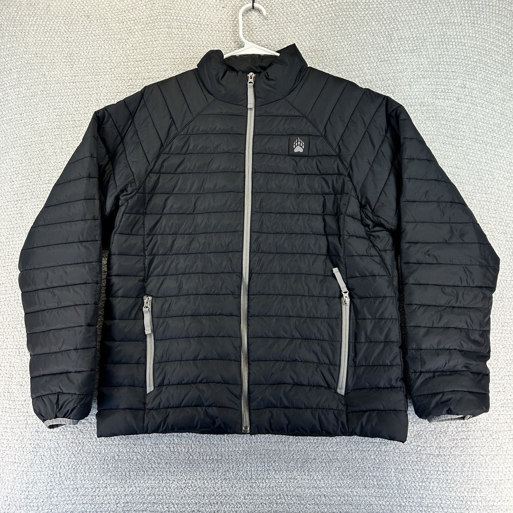 Duluth Trading Alaskan Hardgear Puffin Jacket Mens Medium Black Full Zip Quilted